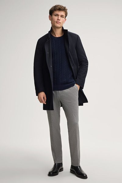 Klassischer Zopfstrickpullover mit Kaschmiranteil