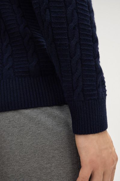 Klassischer Zopfstrickpullover mit Kaschmiranteil