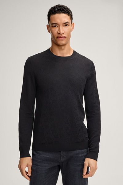 Strukturierter Jacquard-Pullover mit Rundhalsausschnitt