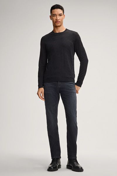 Strukturierter Jacquard-Pullover mit Rundhalsausschnitt