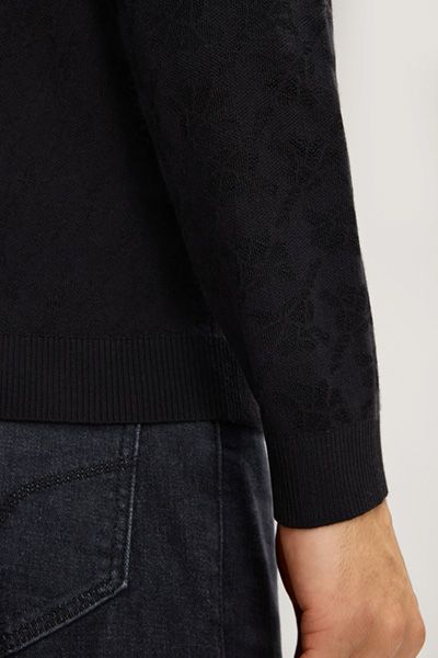Strukturierter Jacquard-Pullover mit Rundhalsausschnitt