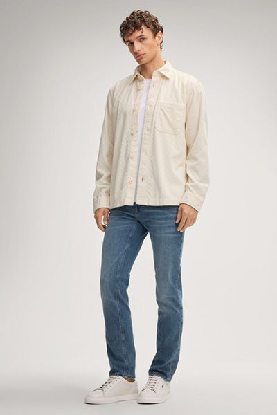Strukturiertes Baumwoll-Overshirt mit Tasche