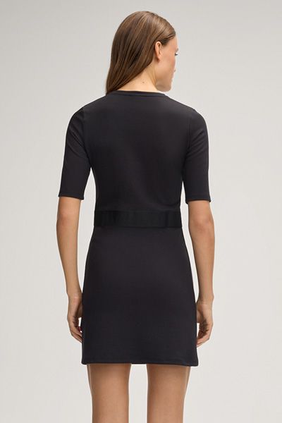 Jersey-Minikleid mit Logo-Taillenband