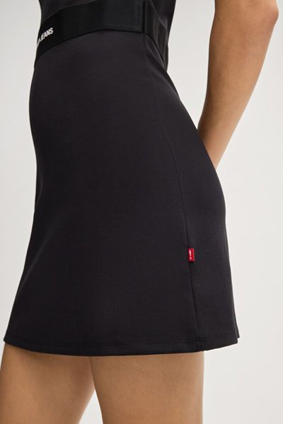 Jersey-Minikleid mit Logo-Taillenband