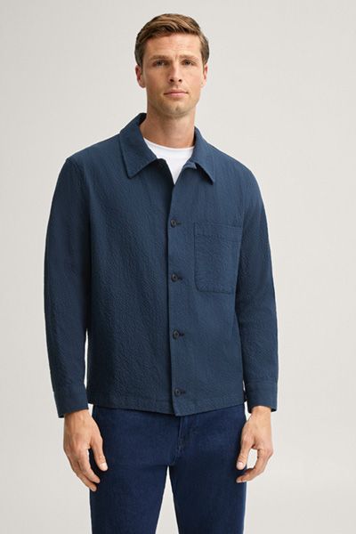 Struktur-Hemdjacke aus Baumwollmix