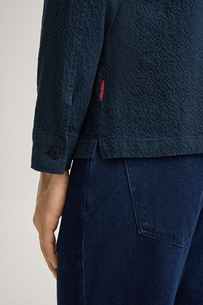 Struktur-Hemdjacke aus Baumwollmix