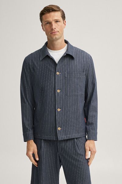 Gestreiftes Overshirt im Workwear-Stil
