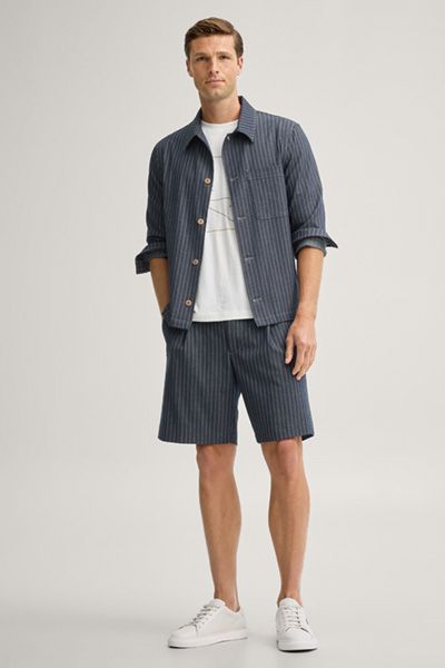 Gestreiftes Overshirt im Workwear-Stil