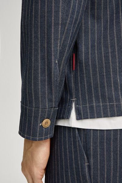 Gestreiftes Overshirt im Workwear-Stil