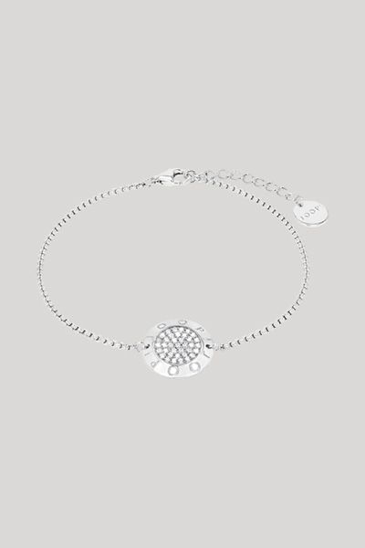 Silbernes Armband mit Zirkonia-Kreis