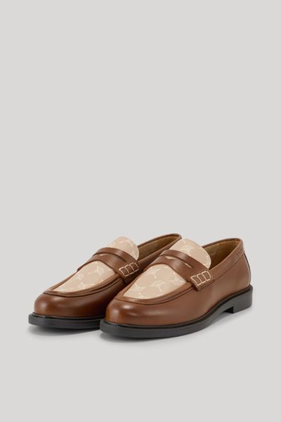 Zweifarbige Penny-Loafer mit Logo-Print