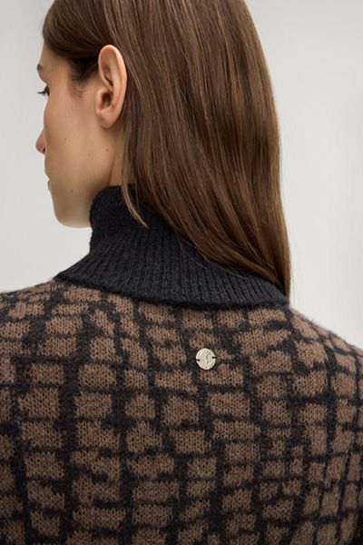 Rollkragenpullover mit Animal-Print-Muster