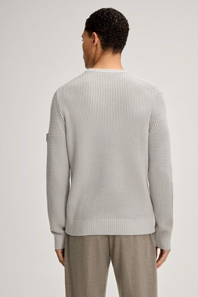 Strukturierter Baumwoll-Strickpullover mit Rundhalsausschnitt