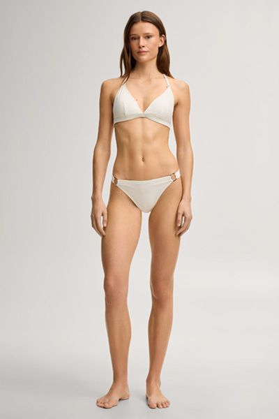 Bikinihose mit metallischen Ring-Details