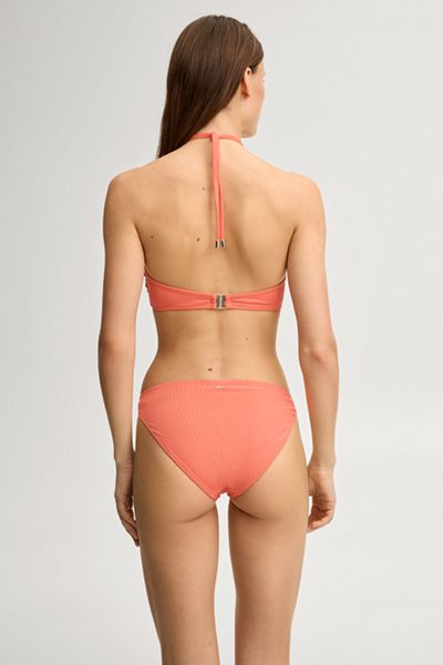 Rippen-Bandeau-Bikini-Top mit Neckholder