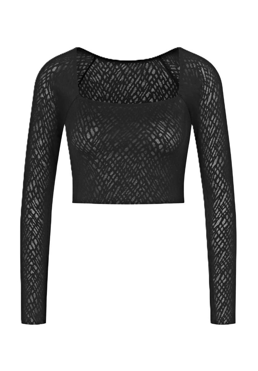 Nahtloses Langarm Crop Top