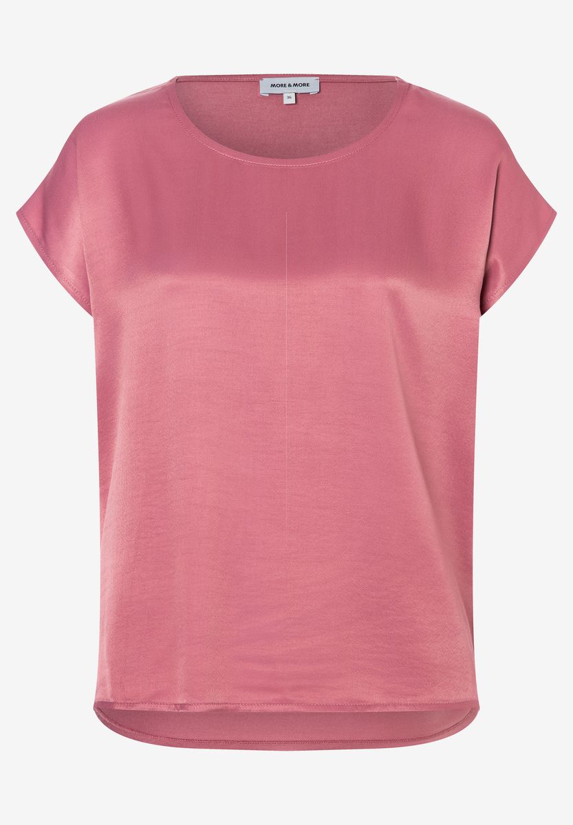 Kurzarm-Top mit Satin-Vorderseite