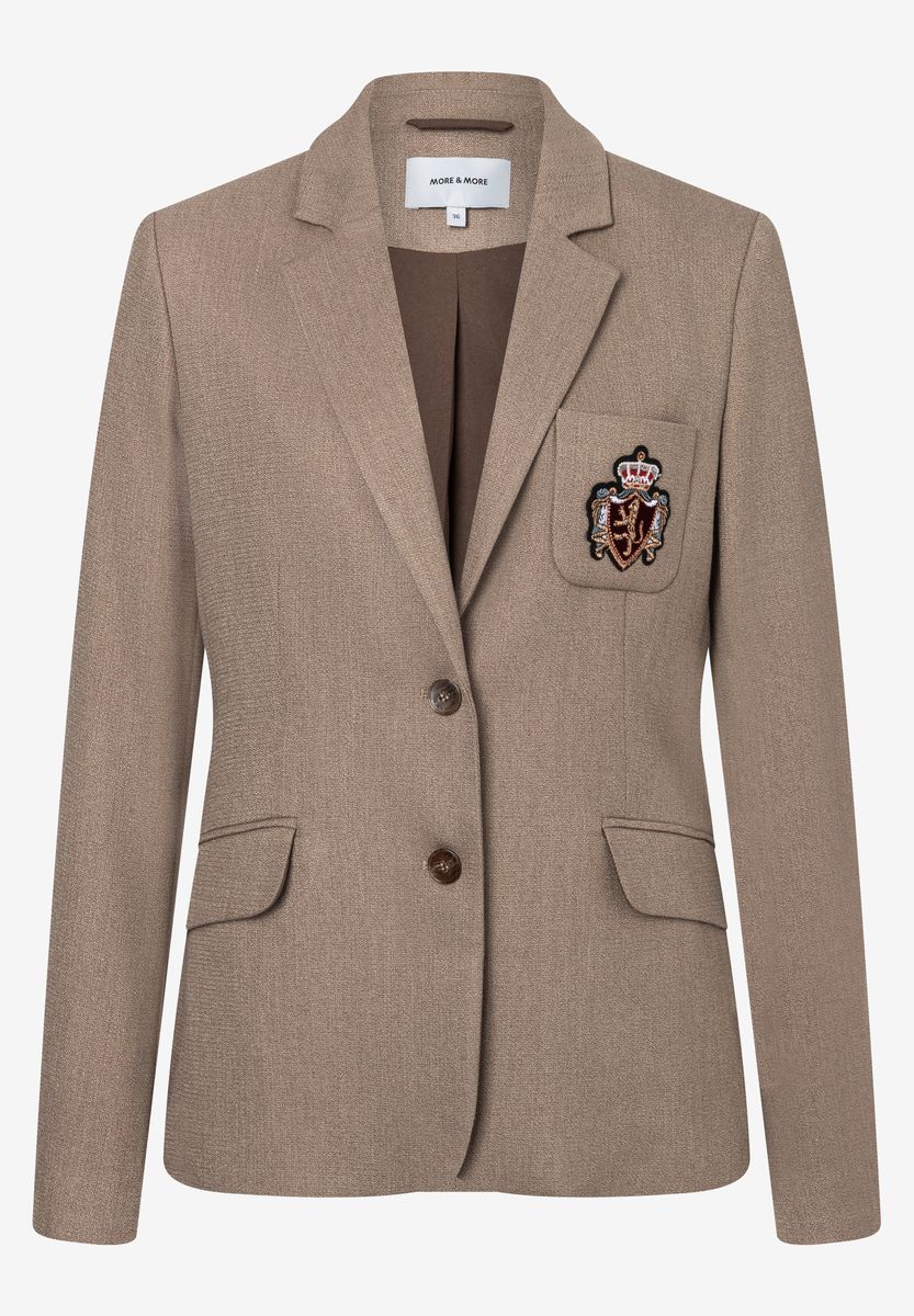 Klassischer Preppy-Blazer mit Emblem