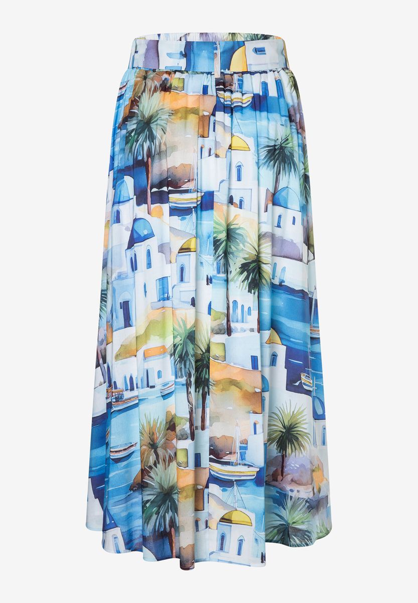 Maxirock mit mediterranem Stadtdruck