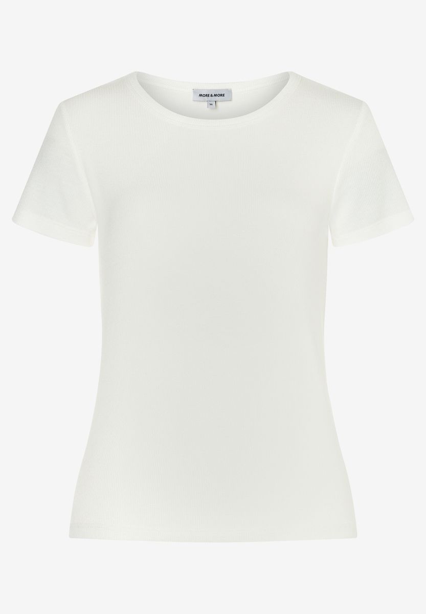 Glänzendes Rippenshirt mit Kurzarm