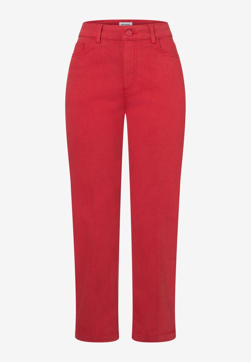 Verkürzte Five-Pocket Baumwollhose