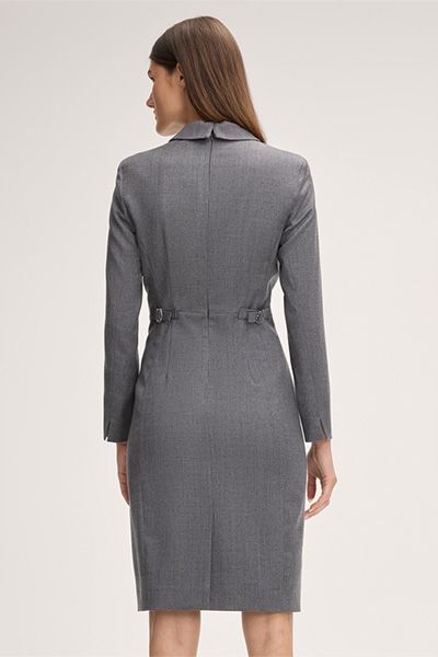Elegantes Flanell-Etui-Kleid im Blazer-Stil