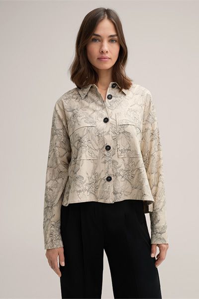 Bedruckte Bluse aus Leinen-Viskose-Mix