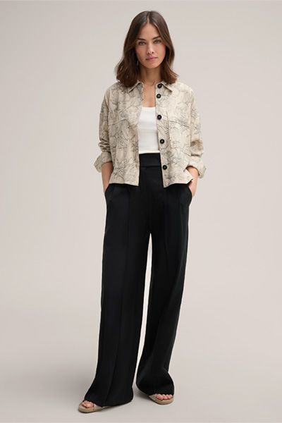 Bedruckte Bluse aus Leinen-Viskose-Mix