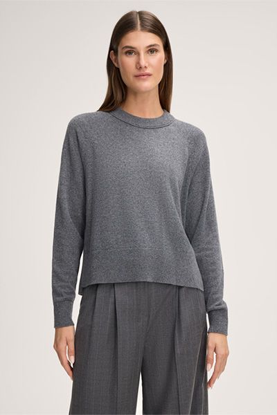 Lockerer Kaschmirpullover mit Stufensaum