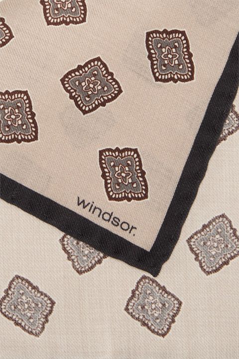 Einstecktuch aus Wolle mit Medaillon-Muster