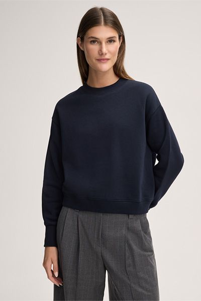 Modernes Rundhals-Sweatshirt aus Baumwollmix