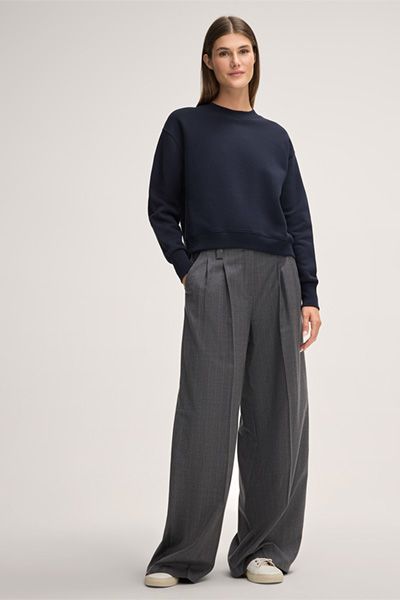 Modernes Rundhals-Sweatshirt aus Baumwollmix
