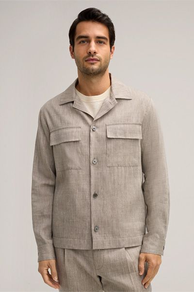 Overshirt aus Leinen-Woll-Mix