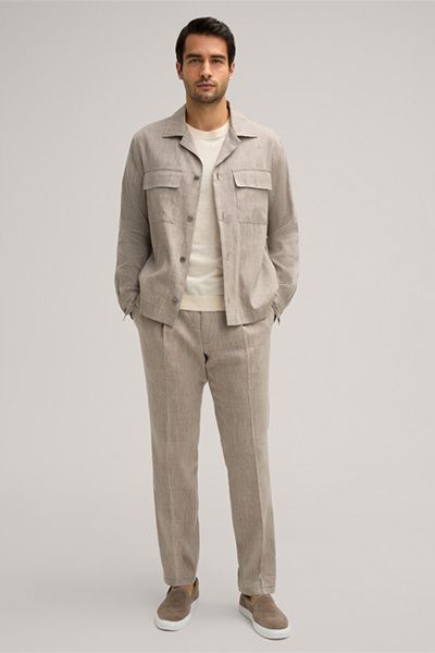 Overshirt aus Leinen-Woll-Mix