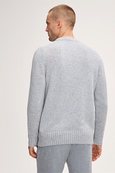 Strukturierter Wollmischung-Pullover mit Rundhalsausschnitt