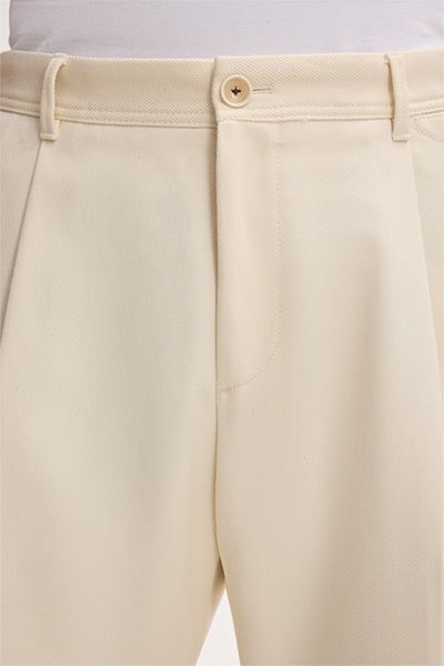 Klassische Wollmix-Hose mit Bundfalte