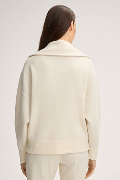 Double-Knit Schurwolljacke mit Reißverschluss