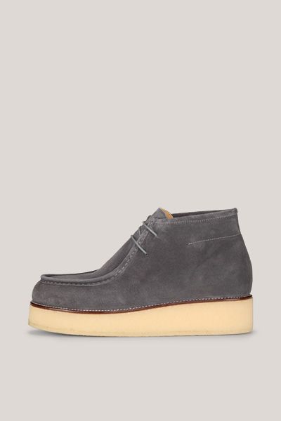 Plateau-Boots aus Veloursleder