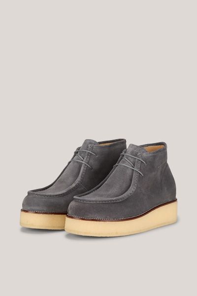 Plateau-Boots aus Veloursleder