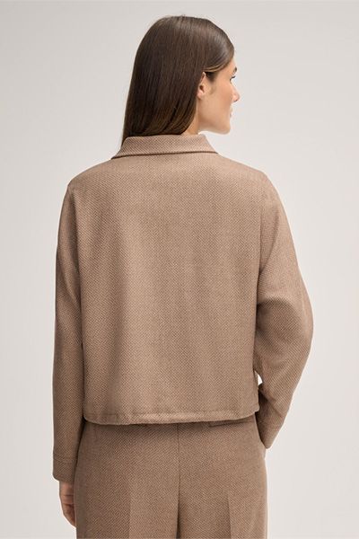 Moderner Woll-Leinen Zipper-Blouson