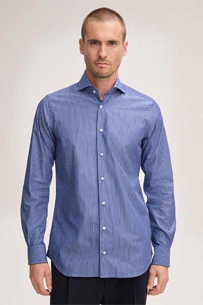 Schmal Gestreiftes Baumwollhemd in Slim-Fit