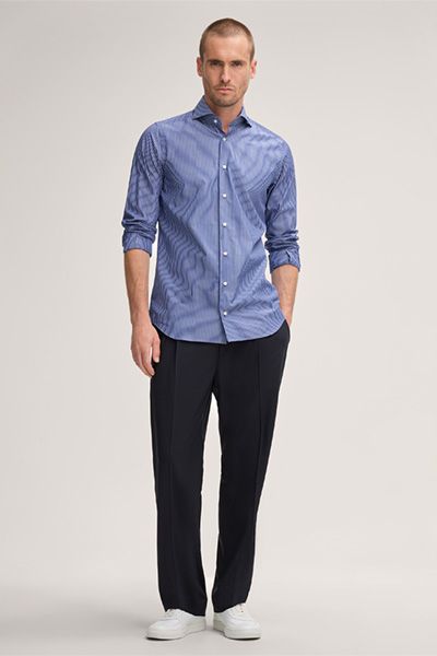 Schmal Gestreiftes Baumwollhemd in Slim-Fit