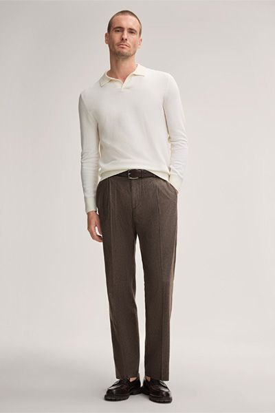 Poloshirt aus feinem Schurwoll-Mix