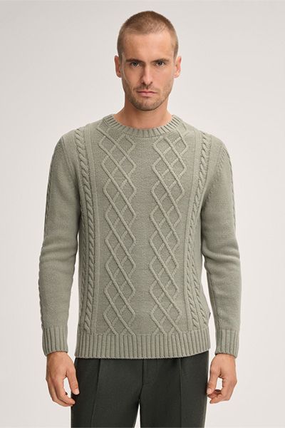 Kaschmirmischung-Pullover mit Zopfmuster