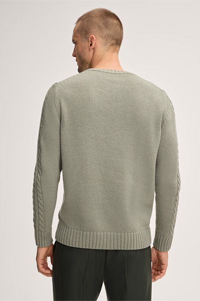 Kaschmirmischung-Pullover mit Zopfmuster