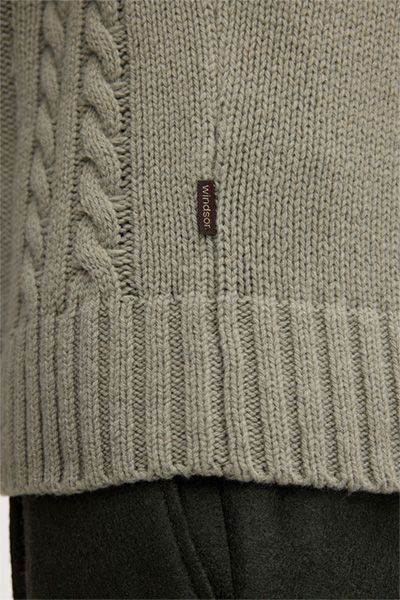 Kaschmirmischung-Pullover mit Zopfmuster