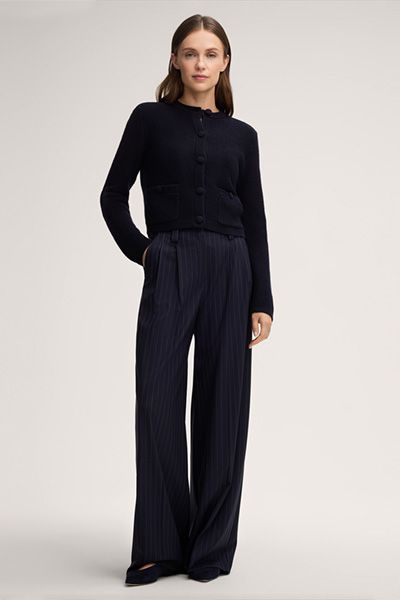 Strukturierte Strickjacke aus Schurwoll-Kaschmir-Mix