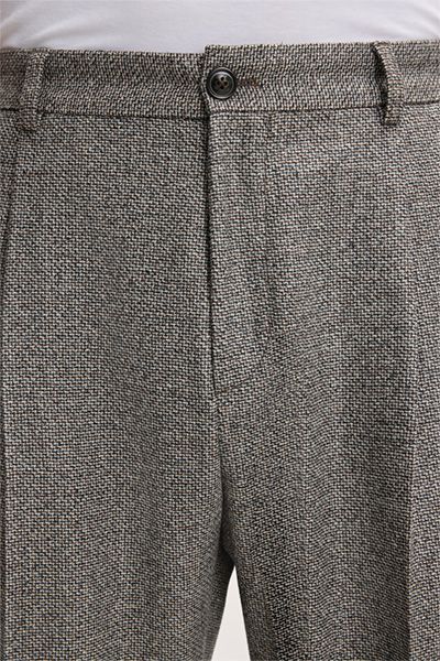 Strukturierte Bundfaltenhose aus Schurwolle