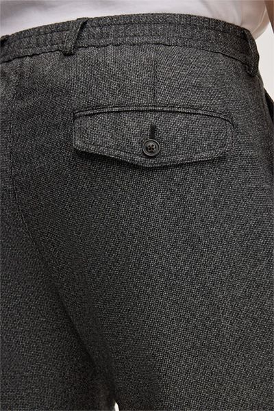 Flomo Strukturierte Wollhose mit Bundfalte