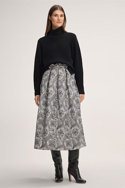 Eleganter Paisley-Midi-Rock in A-Linie
